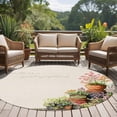 thumbnail image 4 of Round Area Rug 5 Ft, Spring Flowers Washable Non-Slip Circle Carpet for Living Room/Bedroom, Botanical Blossom Floral Pot Plants Low-Profile Runner Mats Collection Rugs for Indoor, 4 of 8