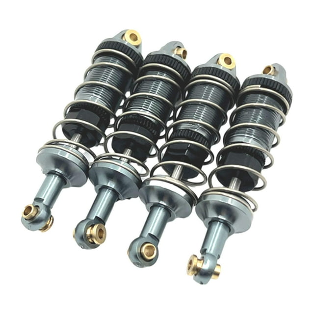 4 amortiguadores delanteros y traseros para coche RC, de metal, escala 1:14 Color titanio