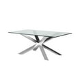 thumbnail image 1 of Culture Dining Table With Glass Top and Silver Metal Base, 1 of 4