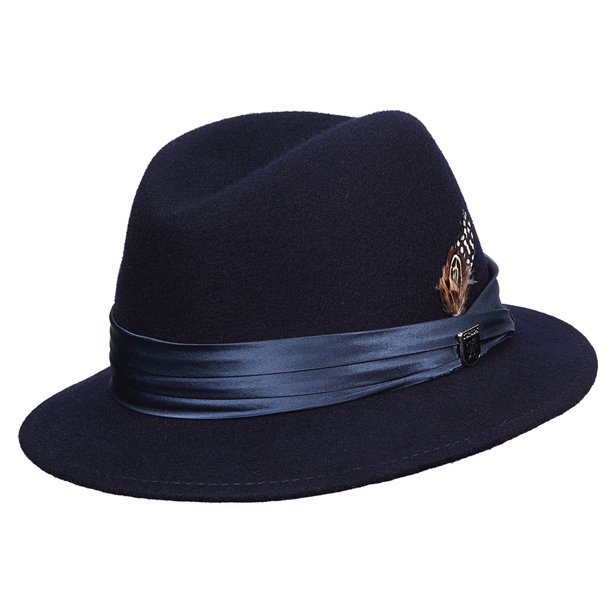 Stacy Adams Stacy Adams Men's Wool Felt Low Rider Hat XL Navy