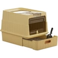 thumbnail image 3 of Cat Litter Box, Drawer-Style Enclosed Large Odor-Control Kitty Toilet with Pull-Out Tray, for Kittens, Big Cats & Multi-Cat Homes, Yellow, 3 of 7