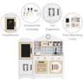 thumbnail image 3 of Teamson Kids Little Chef Morocco Wooden Play Kitchen & 11 Accessories with Oven, Microwave, Ice Dispenser Chalkboard on Refrigerator, 3 of 15