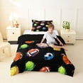 thumbnail image 2 of Erosebridal Baseball Football Soccer Twin Comforter Sets 3-Piece for Kids Boys Girls,Teens Sport Basketball Tennis Volleyball Bedding Set,Black Reversible,Breathable Home Decor, 2 of 6