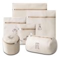 thumbnail image 1 of Paquete de 6 bolsas de lavandería de malla, bolsas de lavandería reutilizables antideformación, beige Afortunado Sencillez, 1 of 4