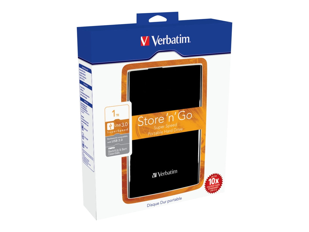 Verbatim Store 'n' Go Portable - Hard drive - 1 TB - external (portable) - USB 3.0 - 5400 rpm - black