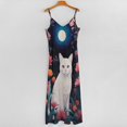 thumbnail image 3 of Cat Moon Jungle Sleeveless Dress Dresses Summer Elegant Dresses for Women Long Dress, 3 of 6
