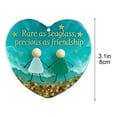 thumbnail image 3 of Szbaoan Heart Shaped Sea Glass Ornament, Handmade Eternal Friendship Keepsake, 8cm Acrylic Memorial Decoration, Beach Theme Home Decor Accent, Recycled Glass Sustainable Gift Idea, 3 of 5