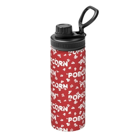 

Goofa Popcorn2 Print 18oz Sports Insulated Kettle With Straw Water Bottle Sports Water Bottle For Running Hiking Cycling Climbing Mans Womans