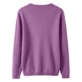 thumbnail image 4 of Domzest Womens Lightweight Cardigan V Neck Button Down Long Sleeve Knit Sweater Fall Casual Soft Basic Knit Cardigan Sweater Purple S, 4 of 5