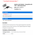 thumbnail image 2 of Ignition Lock Cylinder - Compatible with 1997 - 2004 Toyota RAV4 1998 1999 2000 2001 2002 2003, 2 of 2