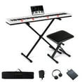 thumbnail image 1 of Costway 88-Key Electric Piano Keyboard with Adjustable Stand Stool, Light-up Keys & Buttons White, 1 of 10