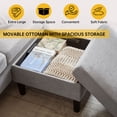 thumbnail image 3 of Soscana 3 Piece Living Room Furniture Set, Modern Linen Small L Shaped Couch Sectional Sofa with Storage Ottoman, 3-Seater Sofa & Loveseat & Armchair for Living Room, Office, Apartment, 3 of 8