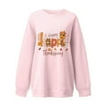 thumbnail image 4 of Fiaer Thanksgiving Sweatshirts for Women Cute Turkey Happy Graphic Plus Size Pullovers Crew Neck Long Sleeve Tops Pink XXL, 4 of 4