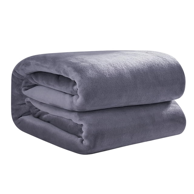 Bluelander Cobija, Franela de Alta Calidad, Frazada Cómoda y Calientita Tejido Suave y Cálido, Manta de 100% Poliéster Ultrasuave, Calidad Premium (1, Gris, King Size)