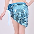 thumbnail image 7 of Xfvqtps Woman Sequin Dance Skirt Triangular Belt Belly Dancing Waist Towel Waist Chain Hip Towel Performance Skirt Sky Blue, 7 of 7