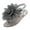 Silver, variant on Mepaouo Girls' Sandals Open Toe Summer Flat Dress Shoes Elastic Ankle Strap Chiffon Flower Flip Flops