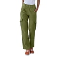 thumbnail image 6 of BRDFRL Straight Wide Leg Y2K Cargo Pants Loose Pocket Jogger Green L, 6 of 7
