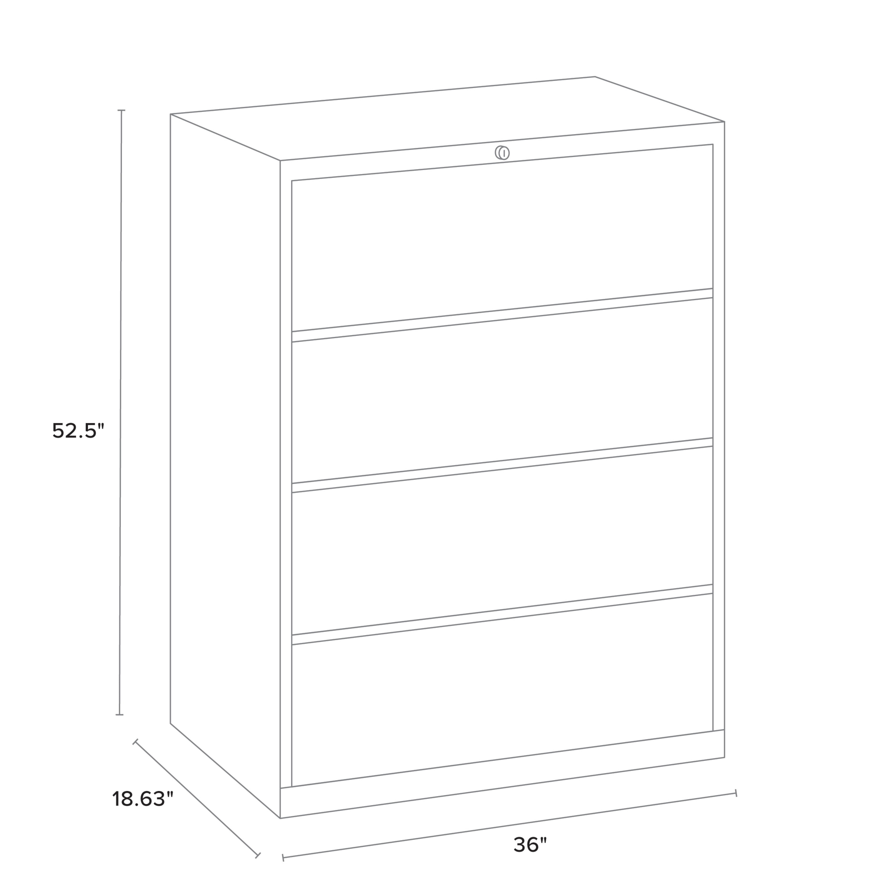 Hirsh 36 inch Wide 4 Drawer Metal Lateral File Cabinet with Roll-Out Shelves for Home and Office, Holds Letter, Legal and A4 Hanging Folders, Putty