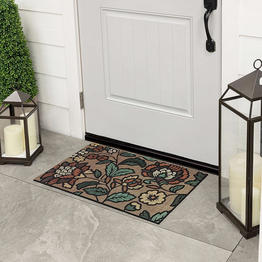 Mohawk Home Garden At Dusk Outdoor Polyester Door Mat, Earth, 1' 6" X 2' 6"