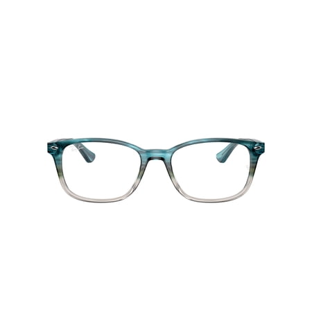 Ray-Ban Women's Size 51 Square RB5375 Optics Prescription Eyeglasses with Case, Gradient Turquoise Havana/Demo Lens