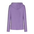 thumbnail image 4 of Thumb Holes Hoodie for Women Solid Long Sleeve Hooded Sweatshirts 2024 Casual Slim Pullover Tops S-5XL, 4 of 5