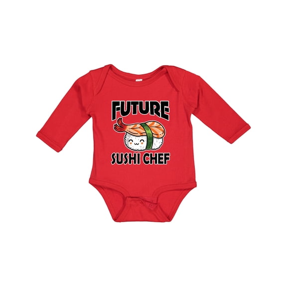 Inktastic Future Sushi Chef Baby Clothes Boys or Girls Long Sleeve Baby Bodysuit
