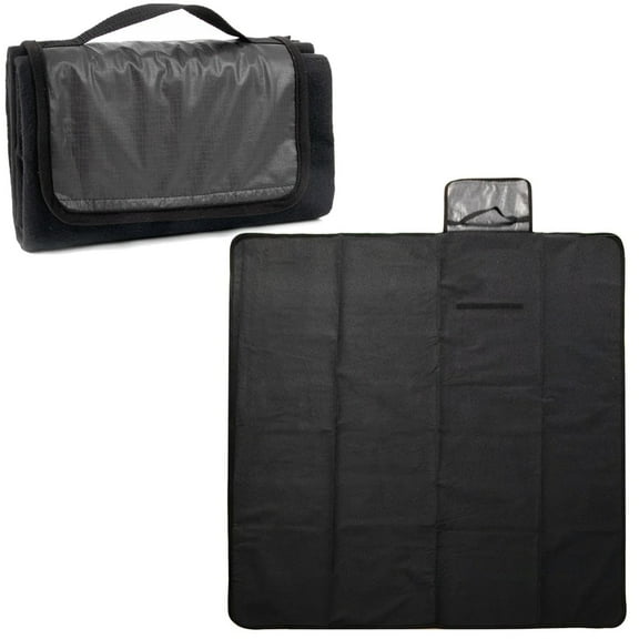 10 Pack Outdoor Picnic Blankets Pack Waterproof Foldable for Grass, Ground, Camping, Beach Blanket Thick Compact |Camping and Homeless Supplies Bulk Blankets with Carry Strap, in Black