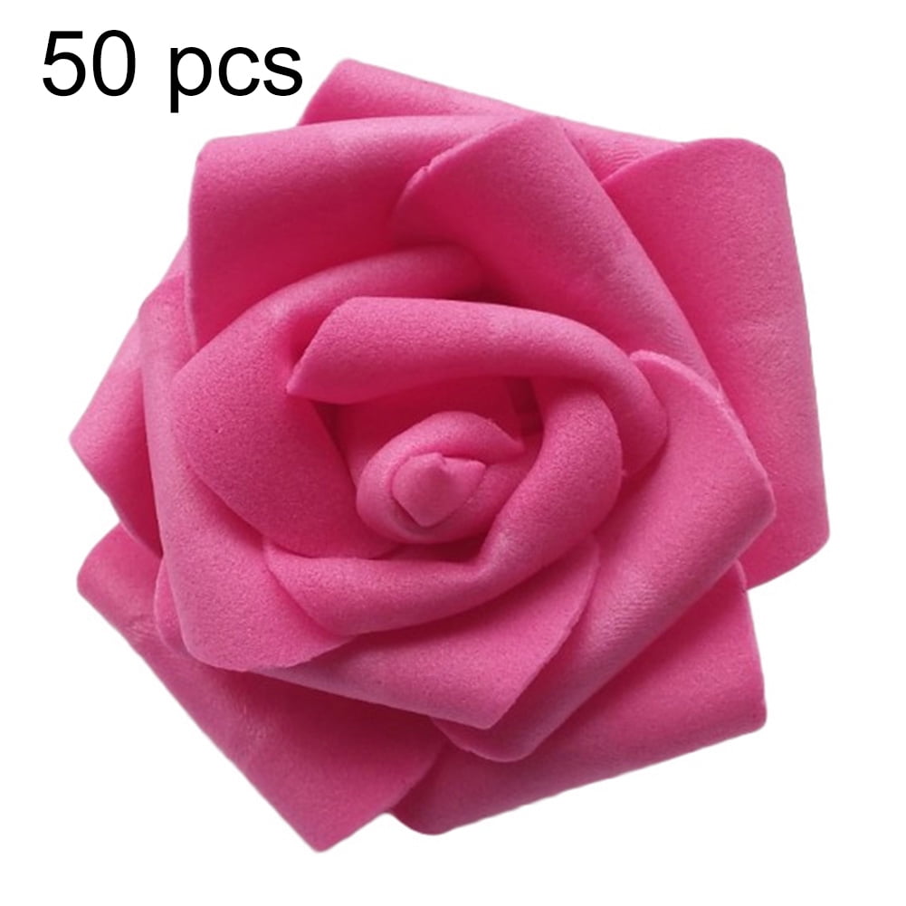 Details about   50Pcs Silk Artificial Fake Rose Flower Heads Bulk Craft Wedding Party Decor New 