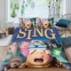 thumbnail image 2 of Sing Movie Conjunto de sábanas temático, trío de piezas, cómodo y amigable con la piel, diseño único, regalo de decoración para el hogar para familiares, amigos y fans,135cm *200cm, 2 of 6