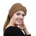 thumbnail image 3 of NYFASHION101 Stone Accent Hand Knitted Flower Winter Headband Headwrap - NAG320Y, Camel, 3 of 4