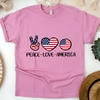 thumbnail image 5 of Patriotic Sunflower T-Shirt with Quote, God Bless America Graphic Tee, Unisex Fit, White, Size 2XL, 5 of 6