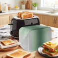 thumbnail image 2 of Sage Green Grey Ombre Toaster Cover 2 Slice, Modern Abstract Art Gradient Dustproof Bakeware Oven Protector with Top Hook, Waterproof Small Kitchen Appliance Toasters Dust Cover, 12"x7.5"x8", 2 of 8