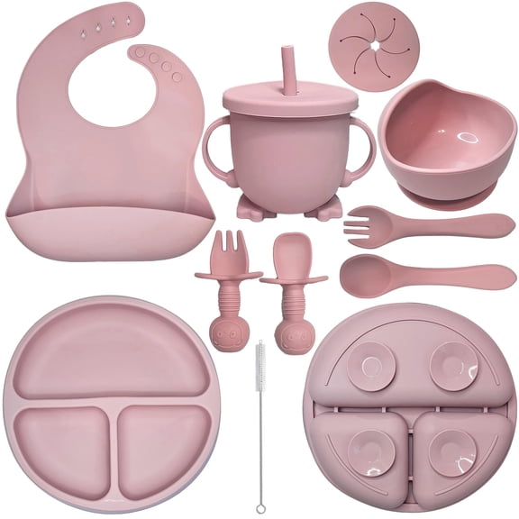 Suministros de destete LED para bebés HippoBaby, juego de 10 piezas de silicona
