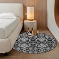 thumbnail image 2 of Round Rugs 8Ft, Black and White Round Area Rug Washable Indoor Throw Carpet, Modern Luxurious Geometric Abstract Art Large Non Slip Circle Rug for Kids Room RV Home Decor Aesthetic, 2 of 8