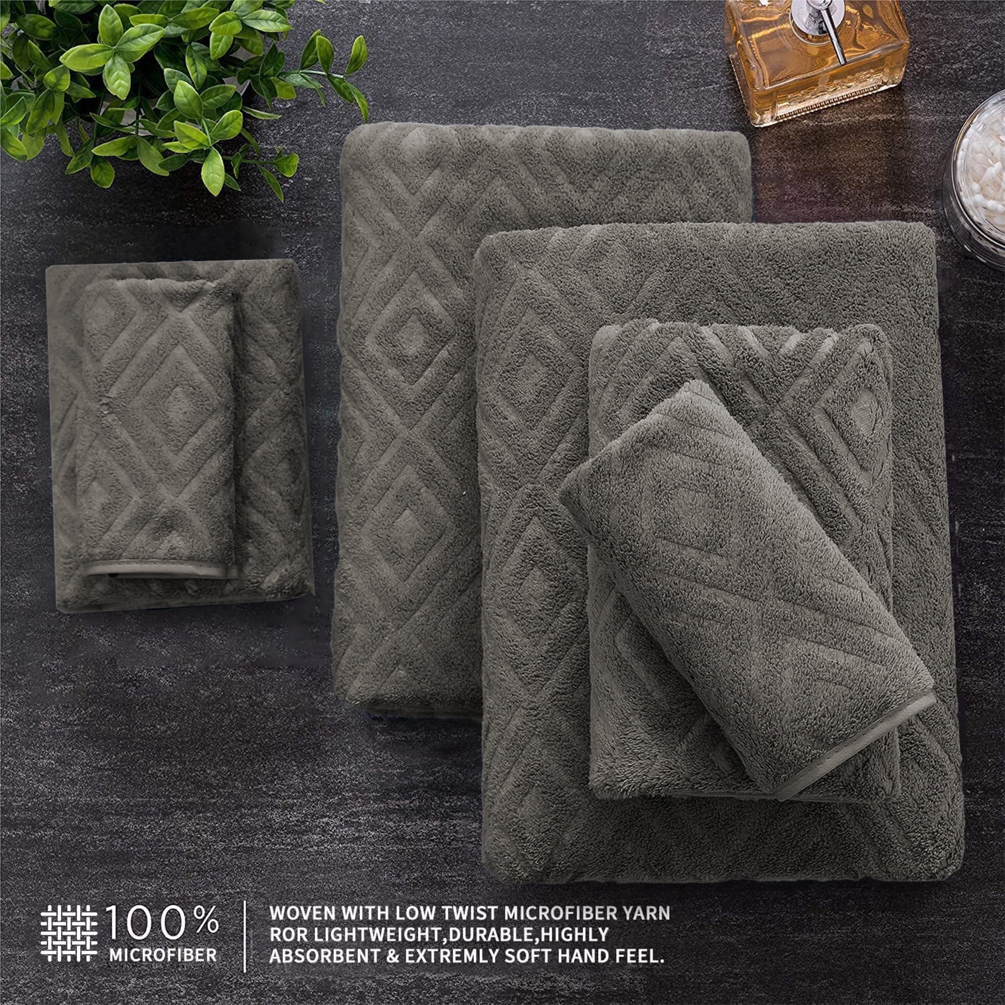 Jessy Home 4 Pack Bath Towels Brown Oversized Bath Sheet 35"x70"-600 GSM Soft Extra Large Bath Towel Set
