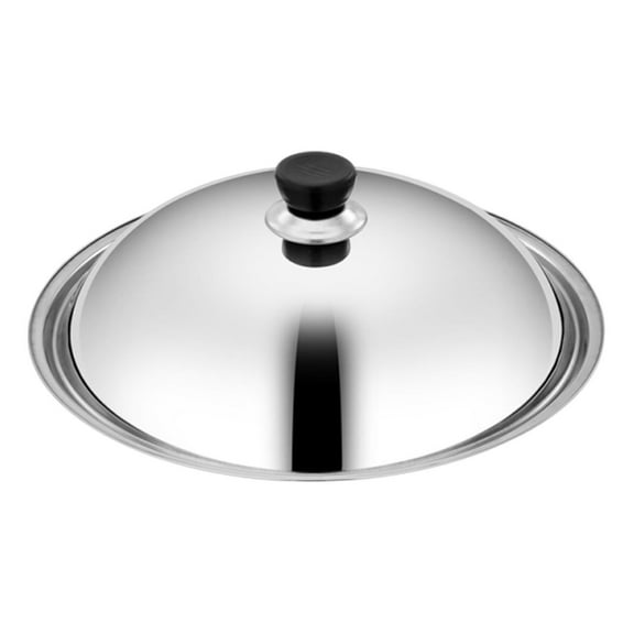 CoudarTitie Stainless Steel Wok Lid Round Heat Resistant Convenient Home Use Easy to Assemble with Handle Rust Resistant Cookware Lid Dia 34 cm