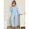 thumbnail image 5 of MINTREUS Pajamas Women's Long Sleeve Pj Set Soft 2 Piece Loungewear Sleepwear with Pockets, 5 of 5