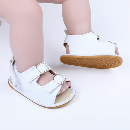 

Dyfzdhu Baby Sandals Flat Sandals Rubber Soft Girls Baby Shoes Non-Slip Sole Breathable Boys Walking Baby Shoes