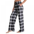 thumbnail image 2 of Plaid Pajama Pants for Women Soft, Cotton Sleep Pants Lightweight Lounge Pj Bottoms with Pockets, 2 of 4