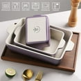 thumbnail image 2 of SWEEJAR Ceramic Bakeware Set - Rectangular Baking Dish Lasagna Pans for Kitchen - 11.8 x 7.8 x 2.75 Inch - Gradient Purple, 2 of 6