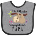 thumbnail image 3 of Inktastic Sloth I'd Rather Be Hanging with Papa Boys or Girls Baby Bib, 3 of 4