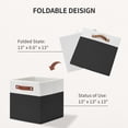 thumbnail image 2 of ENLOY Fabric Cube Storage Organizer Bins, 13x13 inch - 4 Pack Foldable Storage Cube Bins for Shelves, Large Capacity Storage Boxes with Leather Handle, Black, 2 of 7