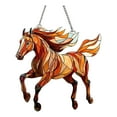 thumbnail image 2 of LSLJS Stained Glass Window Hanging, Galloping Horses Sun Catcher for Door Home Decor Stained Glass, Gifts for Horse Lovers, Vintage Western Cowboy Rear Mirror Car Accessories, 2 of 7