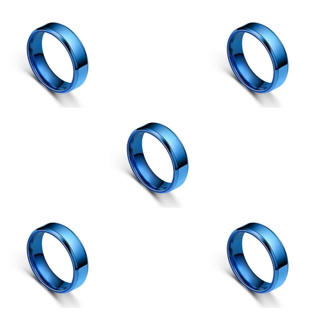Anillo de banda Minnieouse unisex aniversario bodas joyería mano estética hombres mujeres regalos personalizados diarios Azul Taille 9