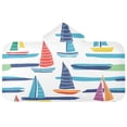 thumbnail image 5 of Yayeee Kids Hooded Towels Toddler Soft Absorbent Beach Bathing Wrap 50" x 23.5", Colorful Sailboats, 5 of 5
