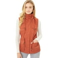 thumbnail image 6 of PacificPlex Womens Sleeveless Anorak Cotton Cargo Utility Vest, Small, Rust, 6 of 6