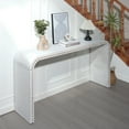 thumbnail image 3 of Ffz Washed White Console Table, 59In Entryway Table, Curved Waterfall-Style Table,Console Table With Wood Beads,Entrance Table For Entryway, Hallway, Living Room, Foyer, Corridor, 3 of 5