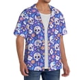 thumbnail image 2 of Sikiie flower Skull cartoon Men's Wrinkle Free Untucked Cuban Shirt Business Casual Button Down Shirts Short Sleeve ShirtX-Large, 2 of 5