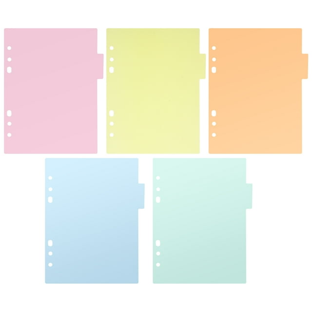 Miangastore 2 Pcs Index Page Divider Plastic Colorful Classification Page Tab for Notebook Memo (A5)