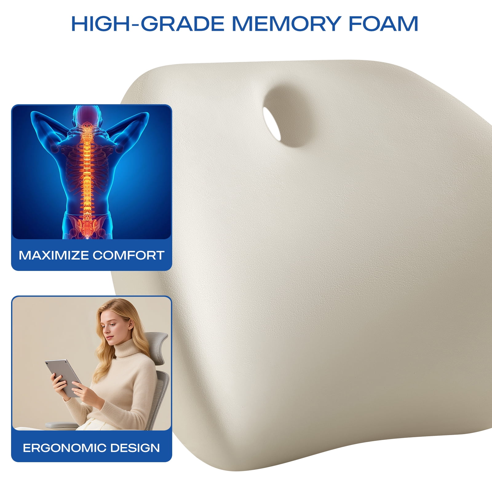 Skechers 1Piece Memory Foam Lumbar Support Tan-Universal Fit,25CU15
